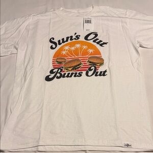 Kid Dangerous White Tee with Orange and Black Graphic